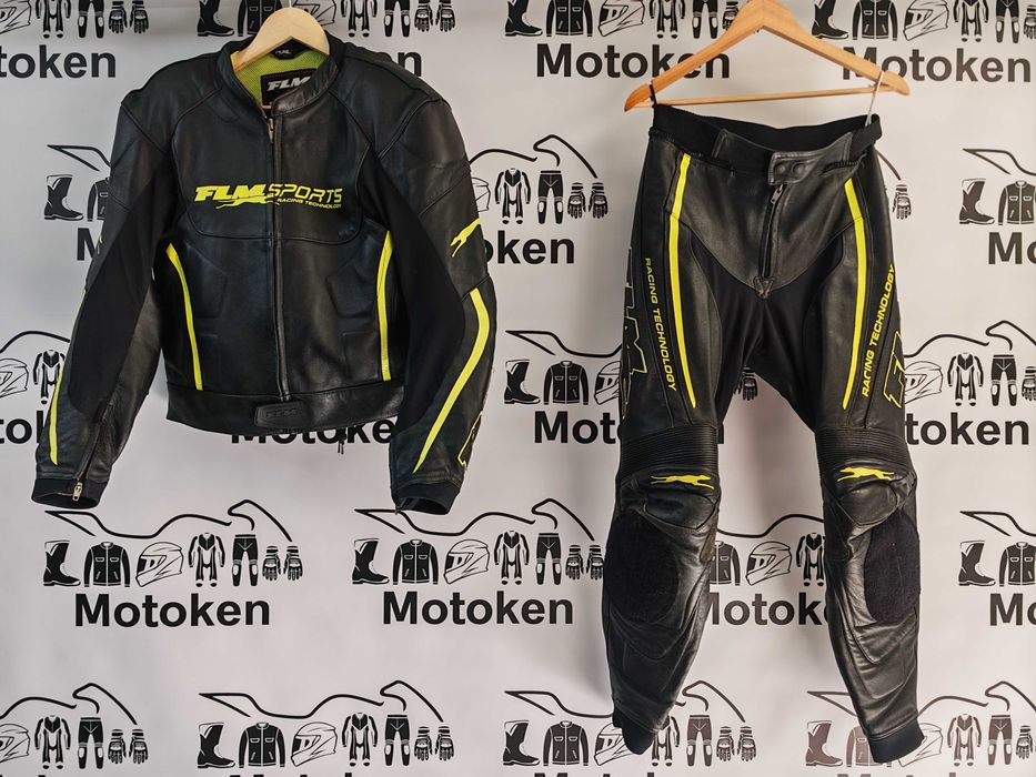 Costum moto piele FLM marime 52/54