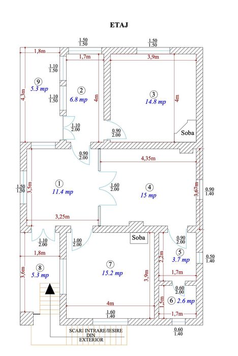 Casă solidă P+E, 6 camere, teren 953 mp, Bicaz-Chei (Neamț). Direct de la proprietar