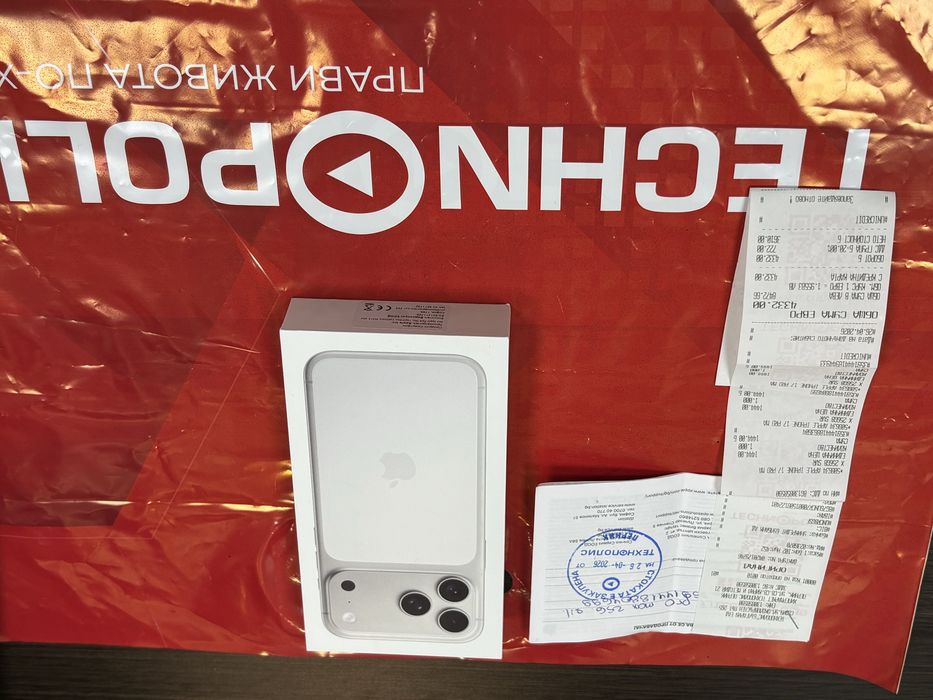 ***НЕАКТИВИРАН 256GB iPhone 17 Pro Max 5G Technopolis Гаранция 2029 SILVER