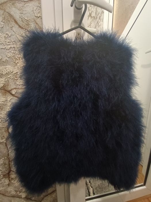 Дамски елек от естествен пух