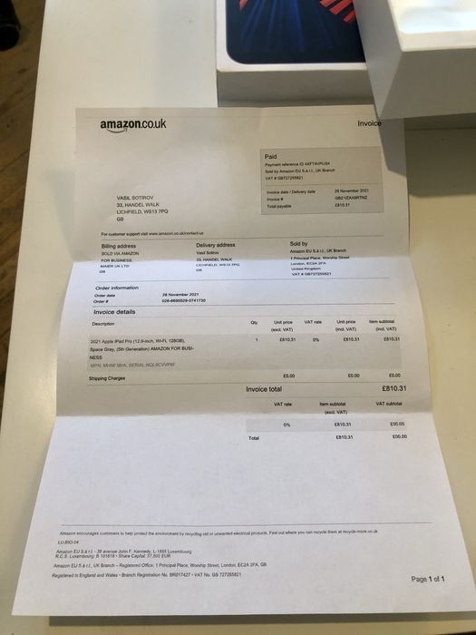 Ipad Pro M1 5th generation 128GB