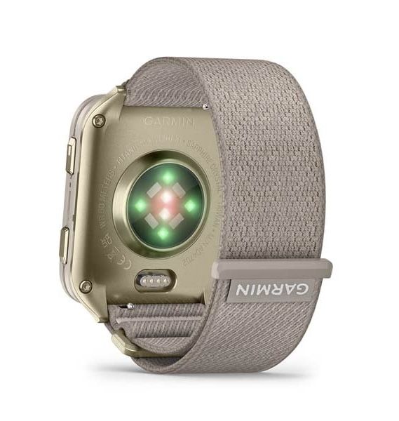 НОВ!!! Смарт часовник Garmin Venu X1, Soft Gold с титаниев гръб и каишка найлон French Gray