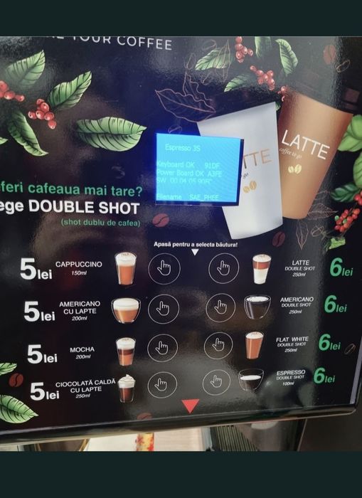 Aparat cafea vending profesional – tip LATTE – gata de utilizare