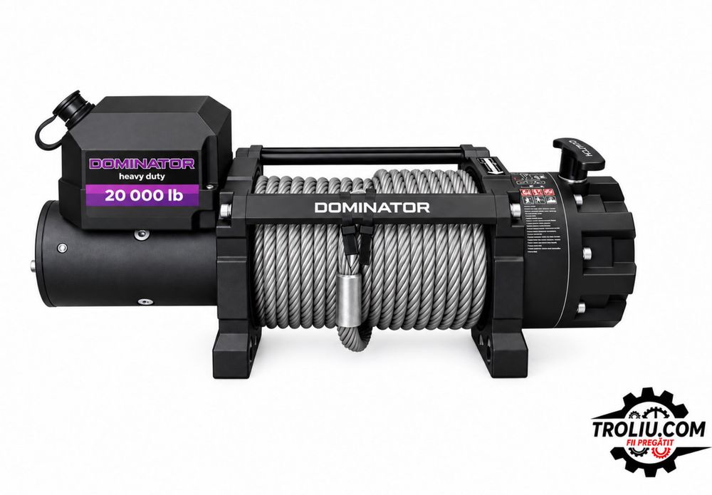 Troliu electric Dominator 20000 lb HD 24V platforma camion (9090kg)
