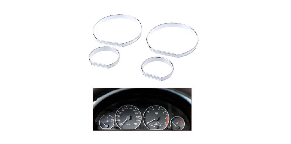Set 4 Inele Ceasuri Bord Cromate pentru BMW E46
