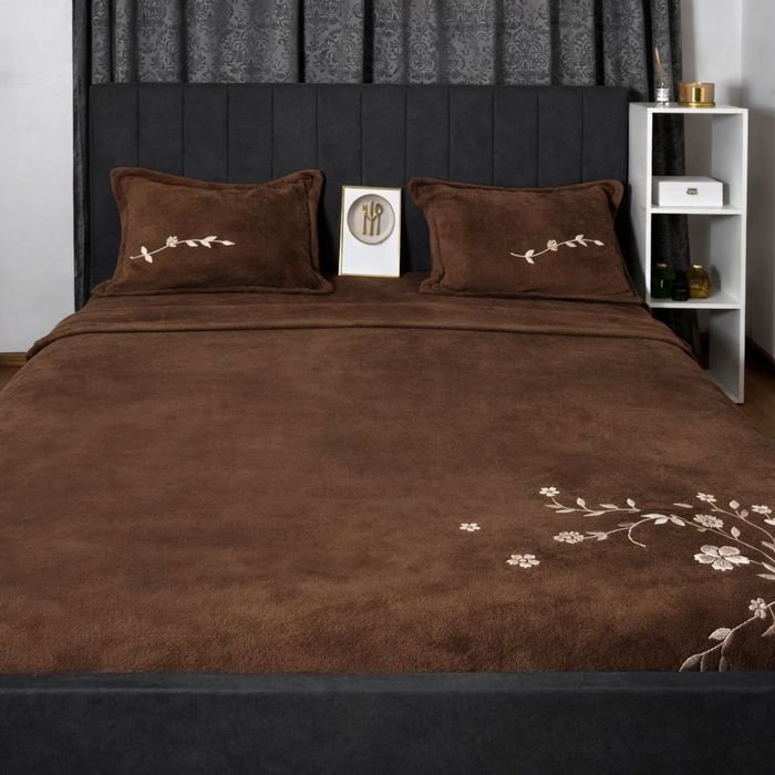 Lenjeria de pat Cocolino (Flannel) 4 piese Maro Choco