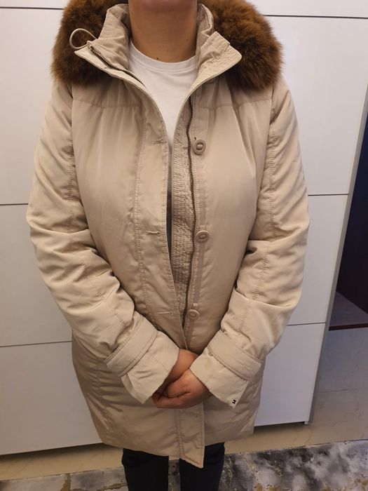 Geaca Tommy originala cu blana naturala la gluga nu guess nu calvin