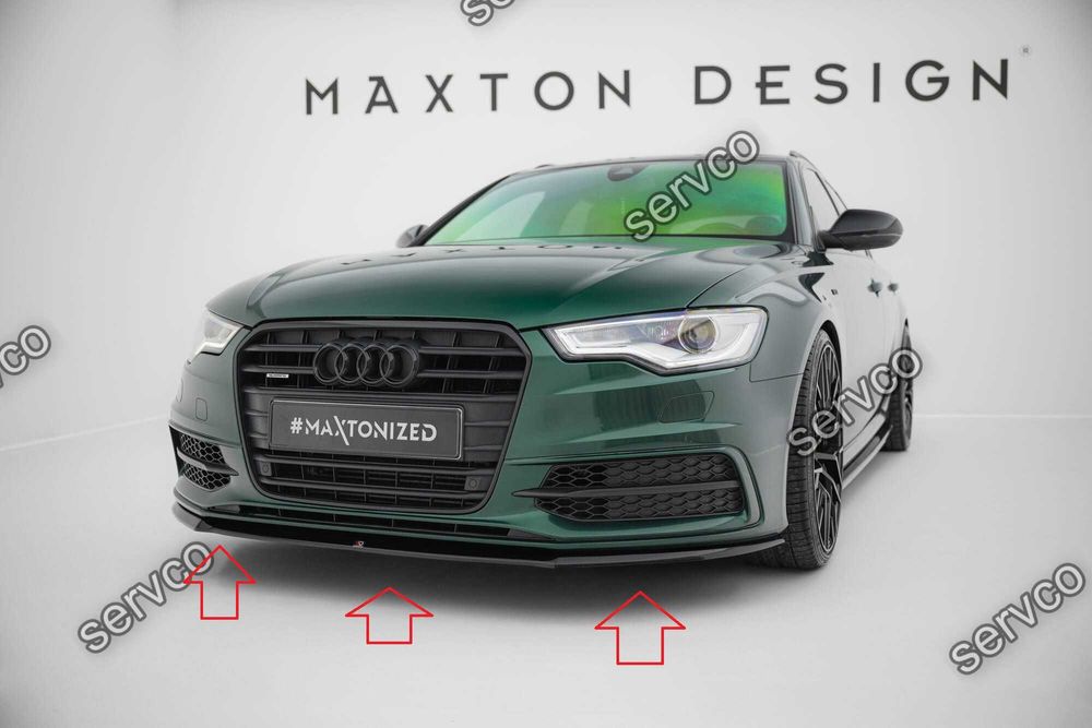 Prelungire splitter bara fata Audi A6 C7 4G S-Line 2011-2014 v3 - Maxton Design