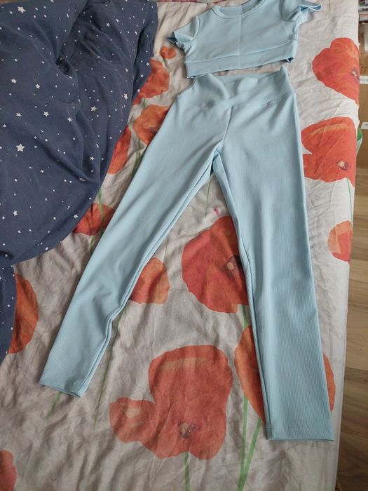 Costum sport fitness albastru deschis