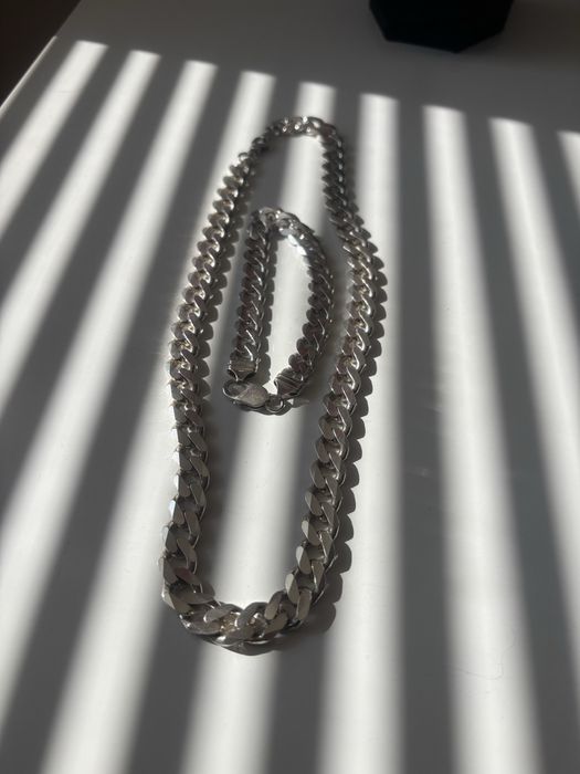 Сребърен ланец Панцер 925 и кръст 55см 120гр