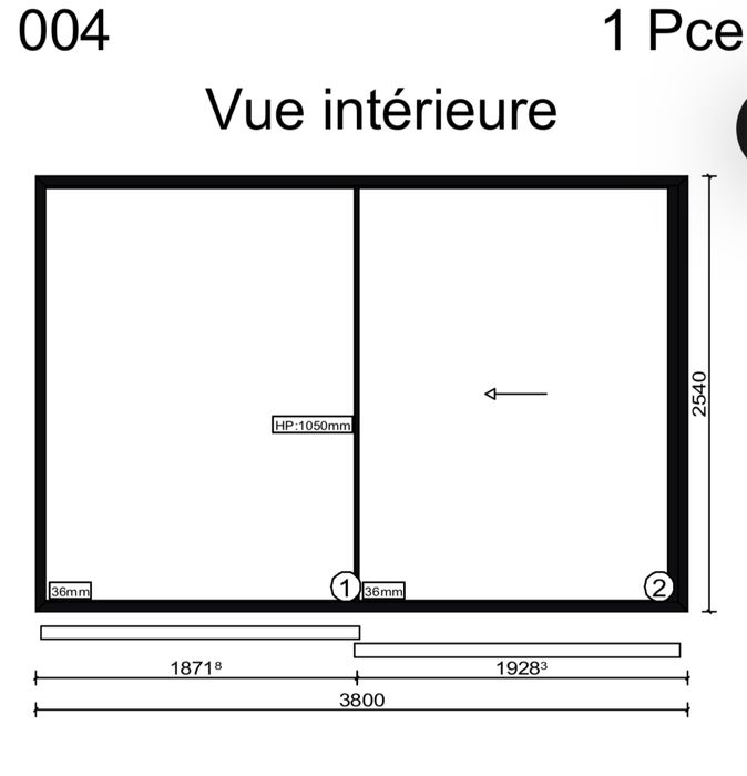 Нов Плъзгащ алуминиев прозорец / sliding door/ витрина с врата – 3800 x 2540 мм - профил Cortizo Vision Plus
