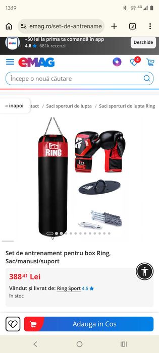 Vând sac de box nefolosit