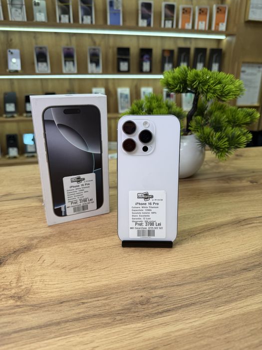 iPhone 16 Pro White 128Gb - Sanatate baterie 94% - Garantie 12 luni