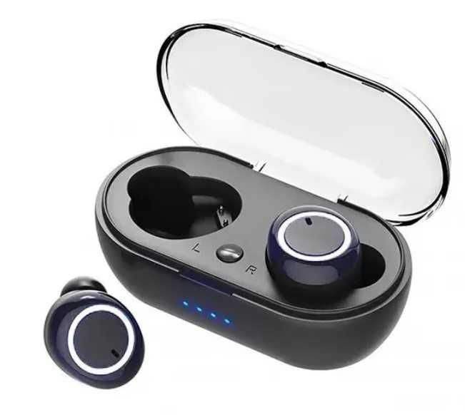 Casti Bluetooth Y50 Wireless, tws5.0, Cutie pentru Incarcare 450 mAh