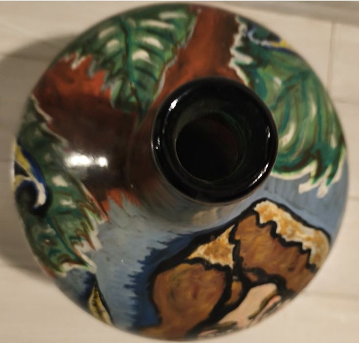 Damigeană sticlă pictată