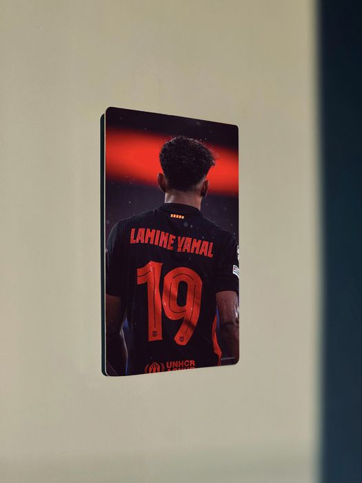 Метален футболен постер/Меси, Неймар, Ямал и др