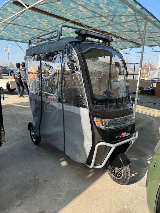 Электрический трицикл Skillmax X9 | рикша с крышей для города и дачи