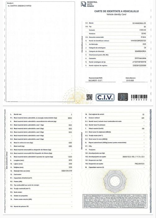 Semiremorcă basculabilă SCHWARZMULLER K-Serie 3 axe – 2025, stare noua