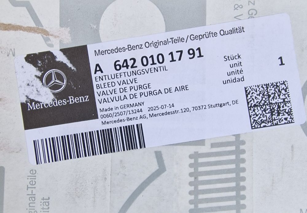 Оригинален клапан картерна вентилация за Mercedes V6 350 CDI  OM642