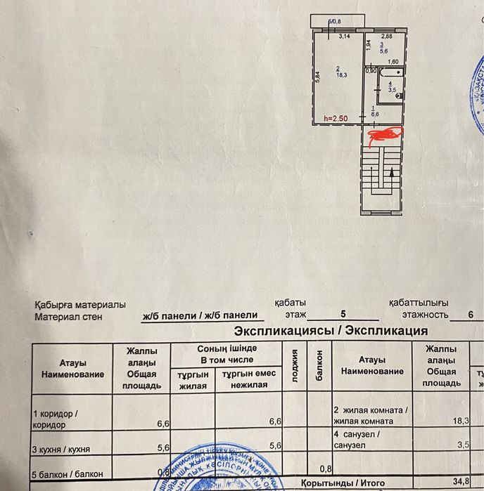Продам 1 ком квартиру на 9 мкр