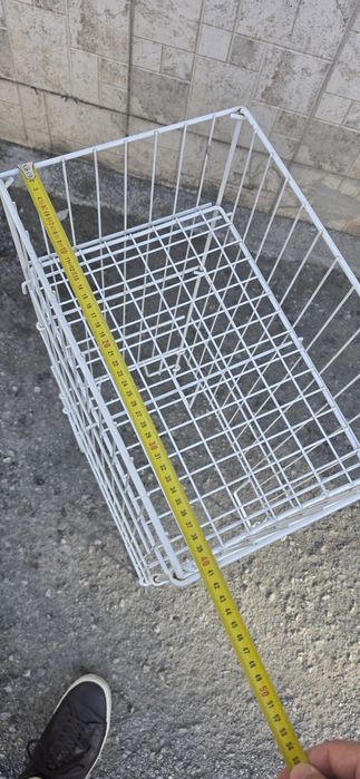 Метален промо кош за магазин – стелаж с регулируемо дъно, 40×27×79 см