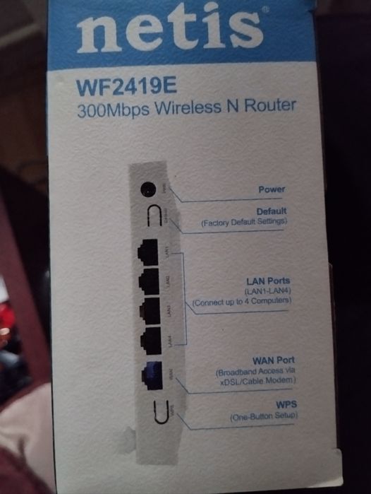 Рутер Netis WF2419E, 300Mbps, 2.4GHz(300 Mbps), Wireless N, 4x LAN 100