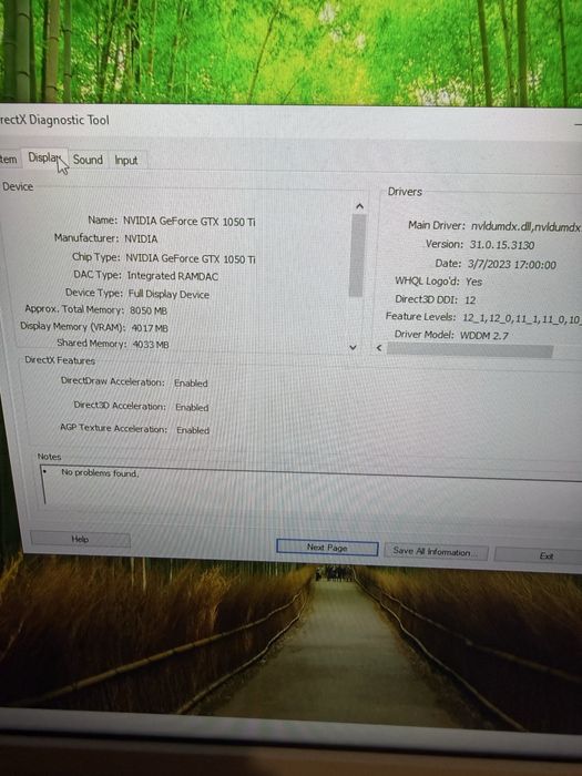 PC - Nvidia 1050ti /8GB Ram DDR4/ i5 8400