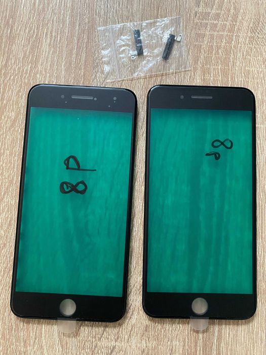 Geam sticla cu rama iPhone 8 Plus Negru