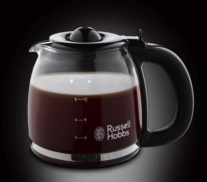 Шварц Кафемашина Russell Hobbs 10 чаши, стъклена кана, 1,25л, ПРОМОЦИЯ