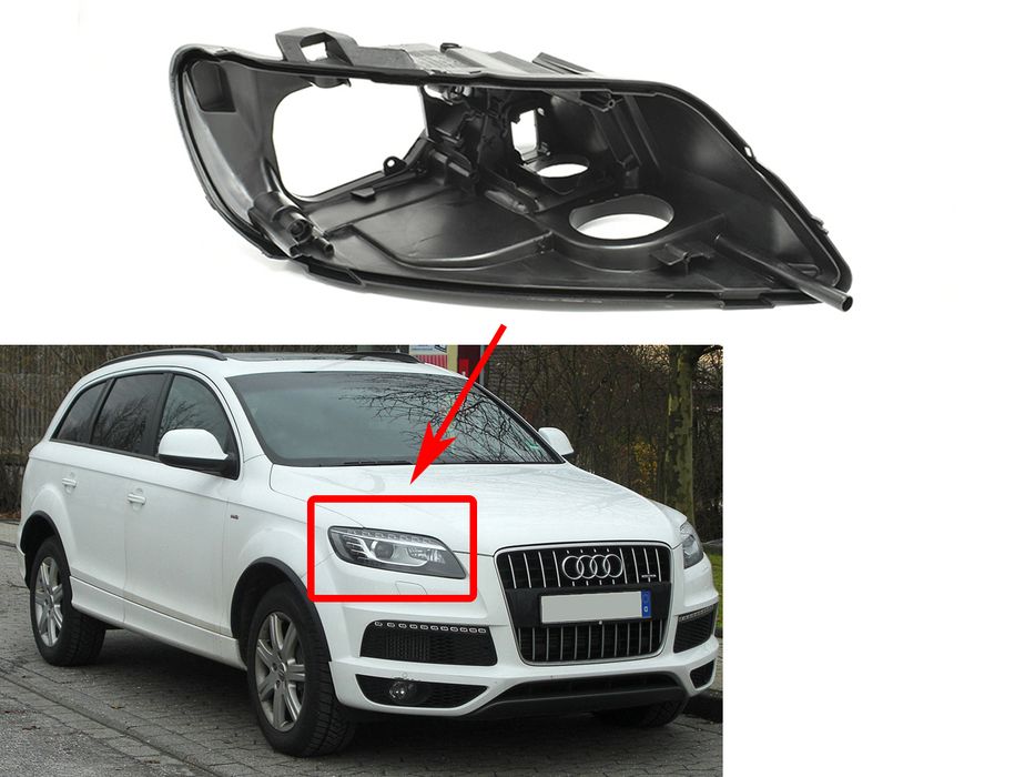 Основа (корпус) за фар на Audi Q7 4L Facelift без AFS