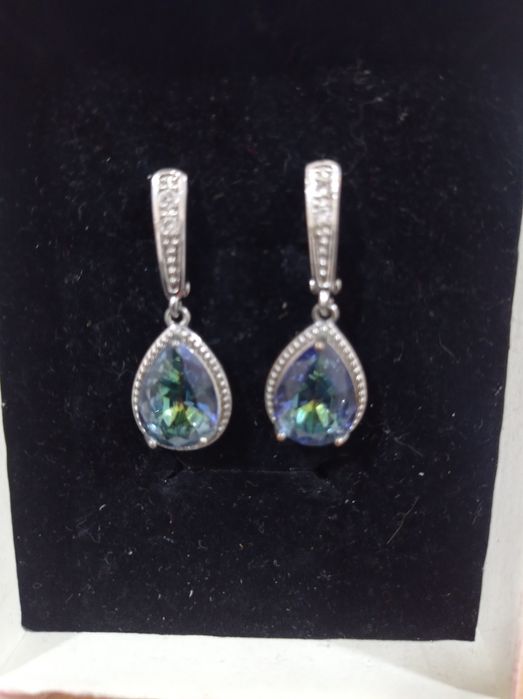Серьги посеребреные с Цирконием стоит проба 925 сияют как бриллиантики