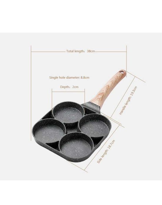 Тиган с незалепващо покритие за 2 броя яйца на очи- оребрено отделение