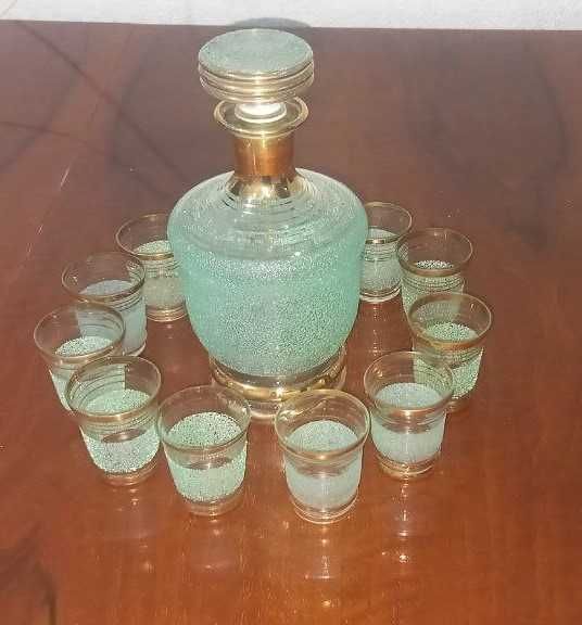 Набор декорированный: графин, 12 стопок, СССР