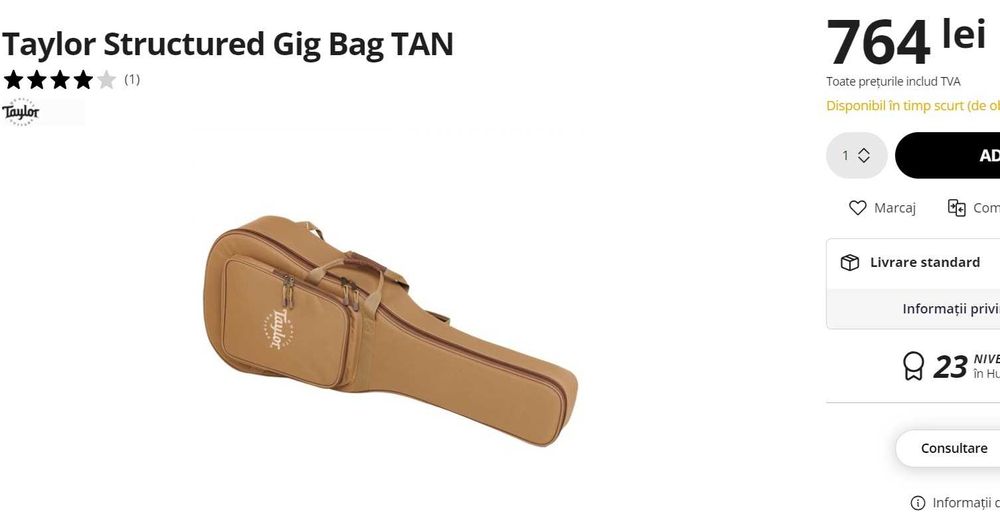 Husa toc chitara acustica Taylor Structured Gig Bag TAN Noua