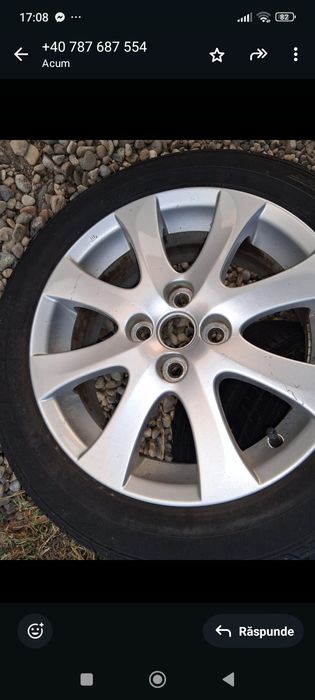 Vând jenti cu cauciucuri  4/100 distanta prizoane 185,  55 R15 dunlop