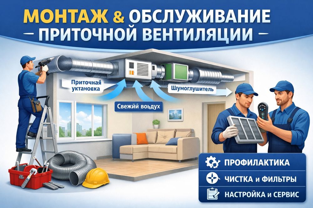 Монтаж и обслуживание вентиляции, систем кондиционирования