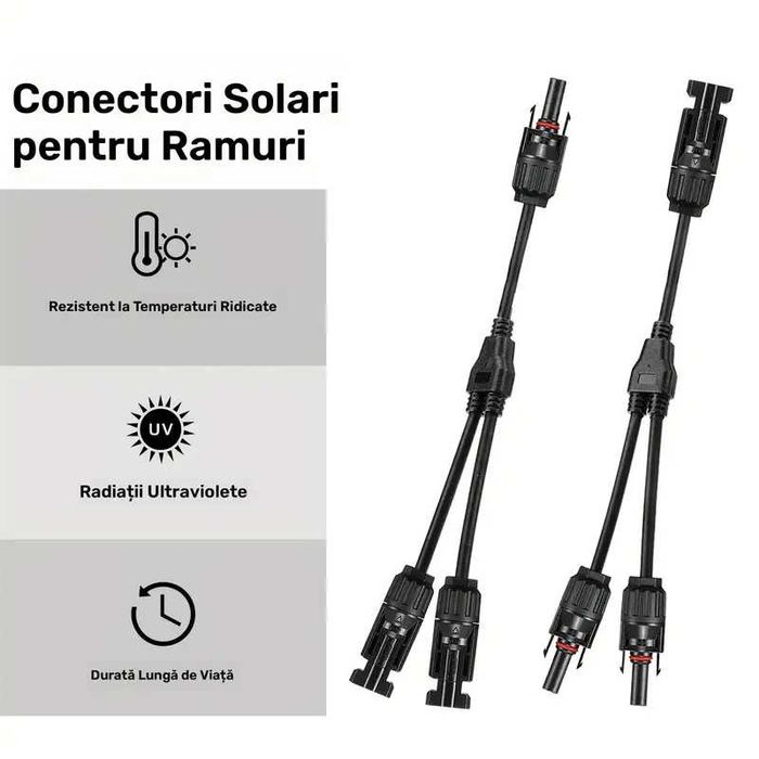 conector solar  20A cablu ramificat Y, 1 la 2 conector paralel solar