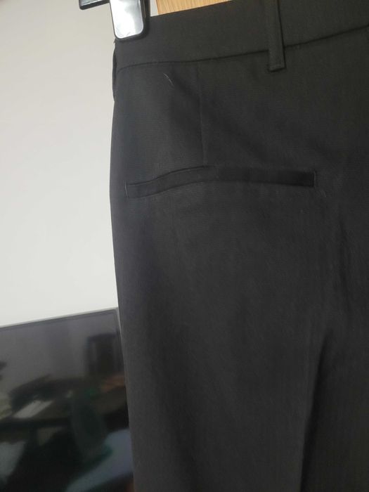 Pantaloni eleganti cu dunga, noi, negru intens, marime 48EU
