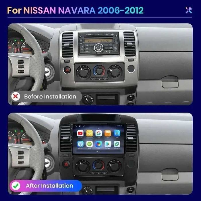 Мултимедия Двоен дин за Nissan NAVARA Навигация плеър екран Android