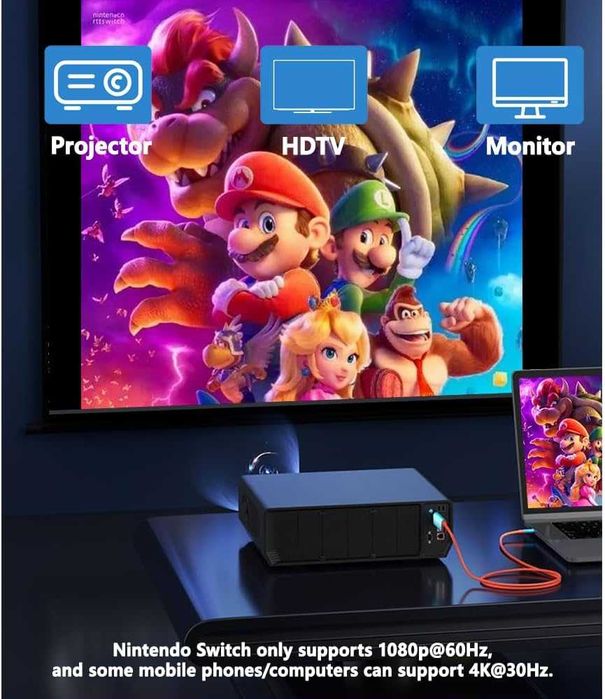 НОВ! USB-C към HDMI адаптер за Nintendo Switch / OLED – 4K, 100W PD
