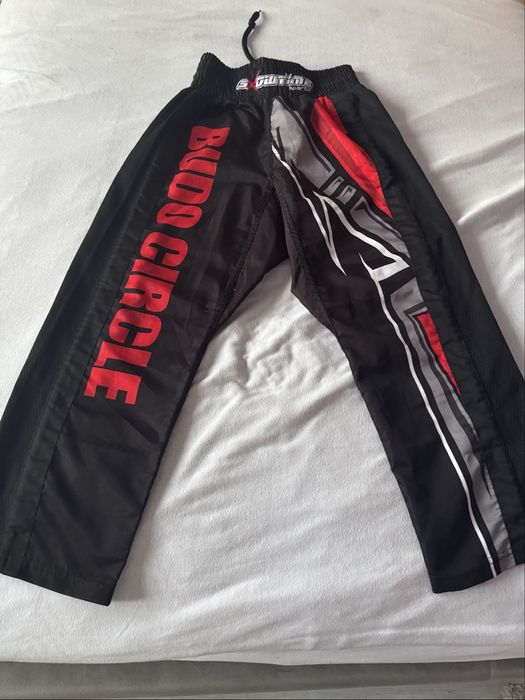 Pantaloni Kickboxing Exxtreme 4XS negru/roșu