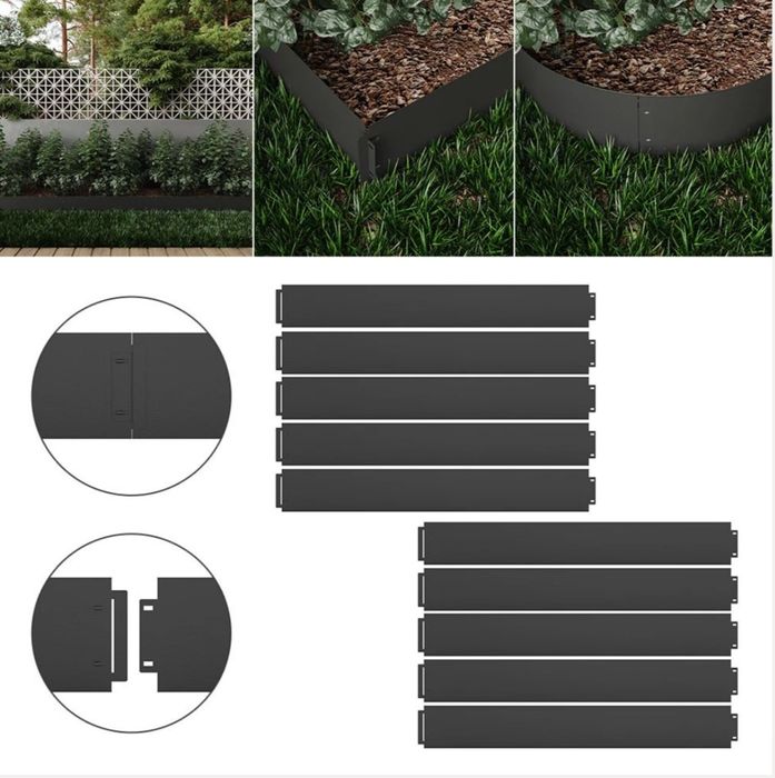 Метален бордюр за градина антрацит 10м N°242