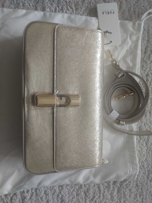 Furla iride gold, дамска чанта