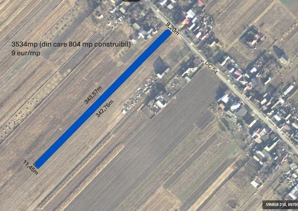 Vând teren 3534mp Calugareni com Adancata