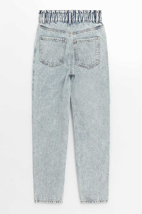 Blugi LC Waikiki “Mom Fit” crop, talie înaltă, albastru pal