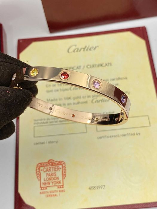 Brățară Cartier LOVE 19 aur roz 750 cu 10 diamante