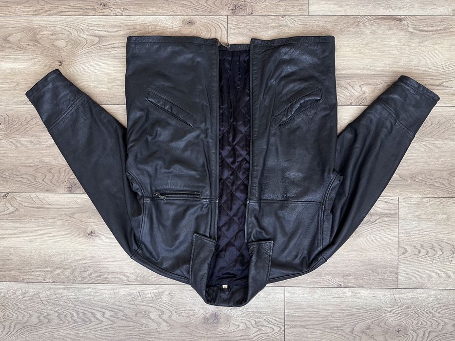 Geaca Piele Naturala Cu Guler Captusit Gros Barbati | Marime XL