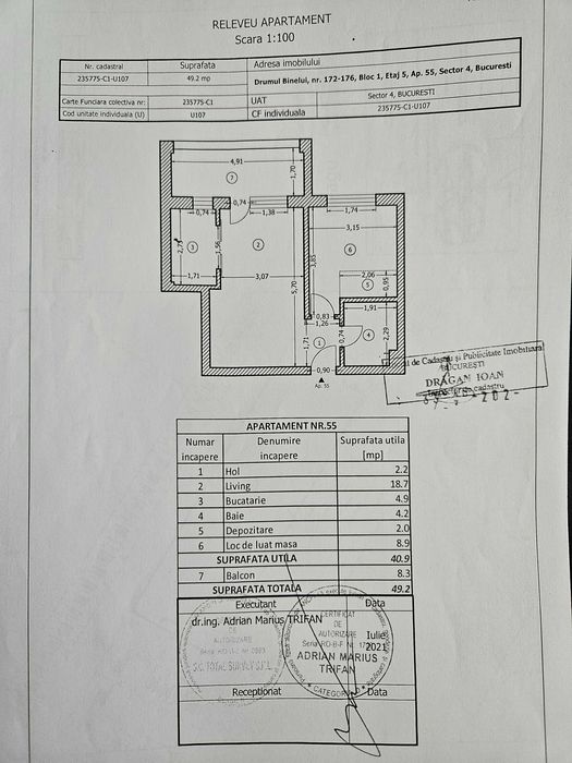 Apartament de vanzare - 2 camere tip studio