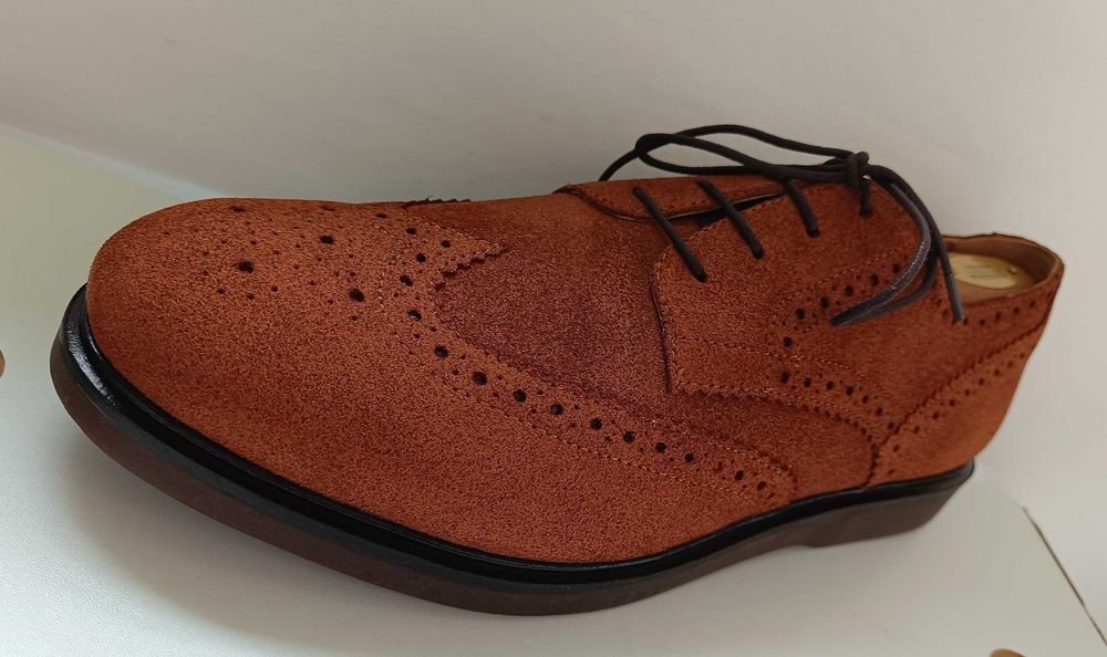 Pantofi derby 46 brogue premium Hudson London NOI piele naturala moale