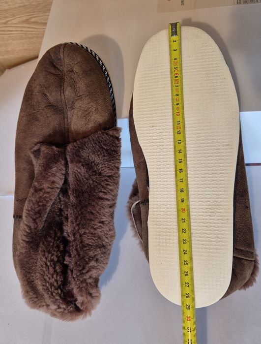 Botoși/Papuci de casa îmblăniți din piele naturală 2perechi bărbați/damă